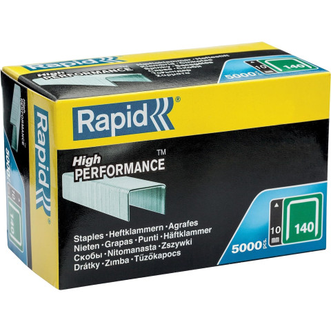 Agrafes en fil plat galvanisés n° 140/10 mm - 5000 pièces - Boite en carton - RAPID-ISABERG - 11910711