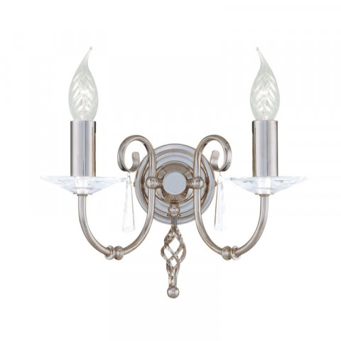 Applique aegean, nickel poli et verre, 2 ampoules