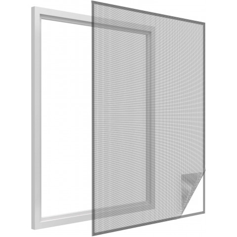 toile moustiquaire pour fenetre avec bande de fixation 100x100 cm distriartisan