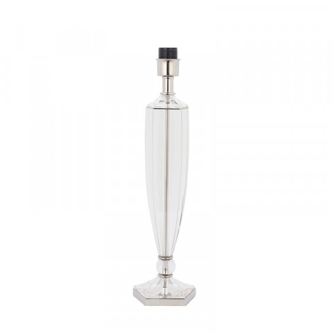 Base de lampe hemmingway, cristal et nickel (sans abat-jour)