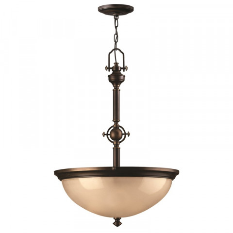Suspension mayflower max 385 cm, bronze vieilli et verre, 3 ampoules