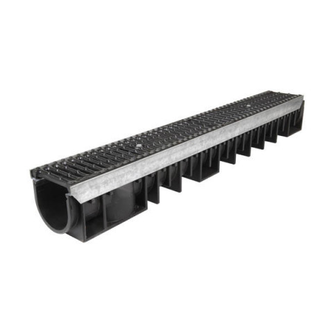 Caniveau 1m grille fonte c250 profondeur 1 largeur 100