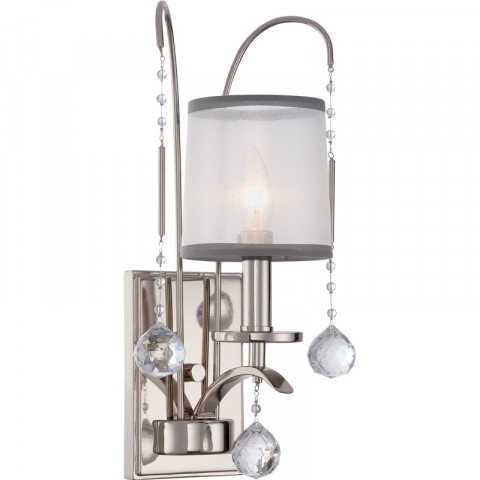 Applique whitney, argent impérial, organza blanc et gris, décor cristal