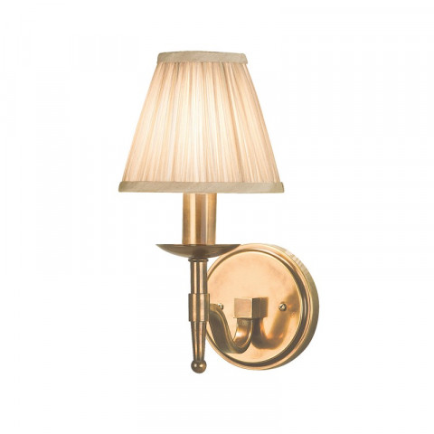 Applique 1 ampoule stanford, laiton antique, abat-jour beige