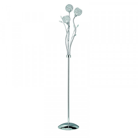 Lampadaire bellis ii, en chrome et verre