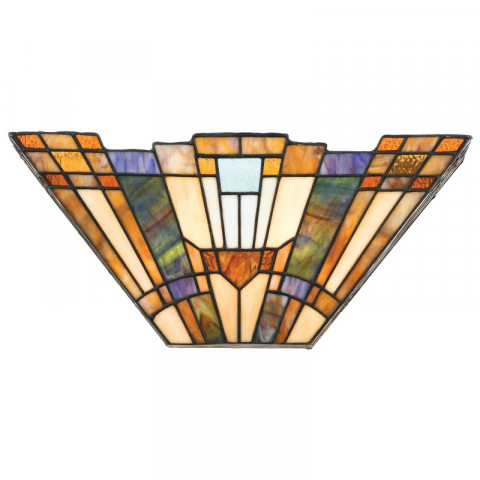 Applique inglenook, bronze et verre tiffany