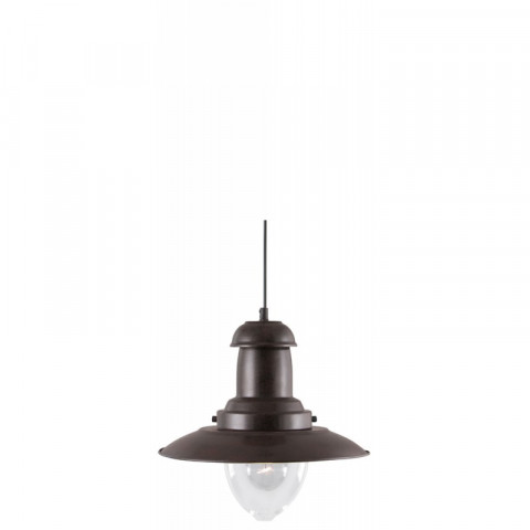 Suspension 1 ampoule fisherman, en verre, brun rouille
