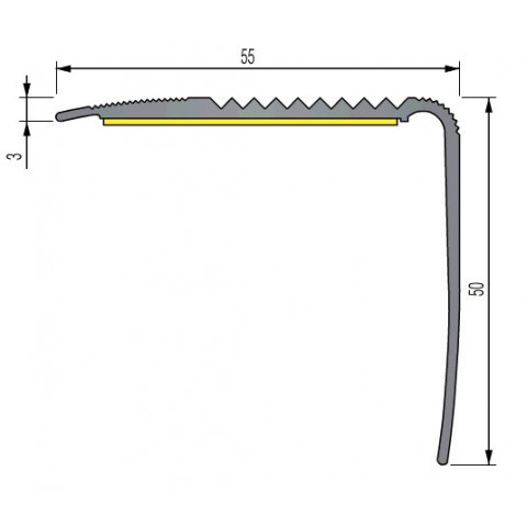 Nez de marche strié métallique 41V à visser 3M aluminium 3 m - 06 47 11