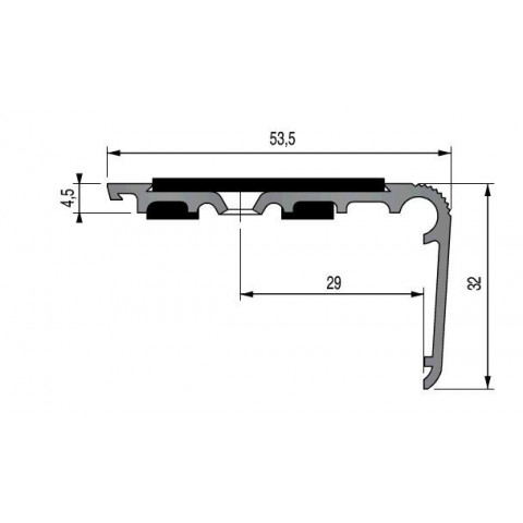 Nez de marche évolutif 1 côté adhésif et à visser 3M aluminium 3 m - 28 01 11