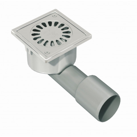 Siphon de sol pour receveur à carreler blücher - dimensions : 100 x 100 sortie ø 40 - débit : 0,5 l/s en vertical - 0,4 l/s en horizontal