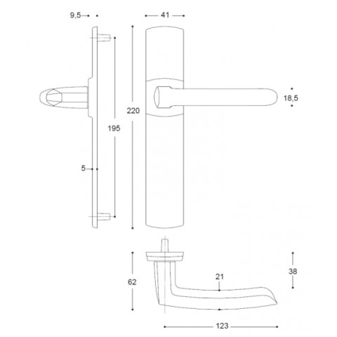 Ensemble Scult Clé L BEZAULT entraxe 195 mm chrome velours - 204372
