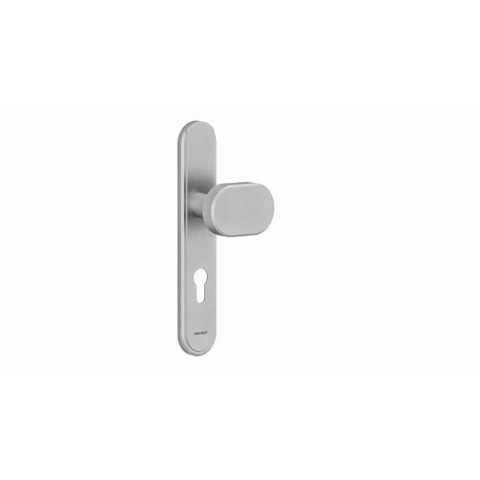 Ensemble Vercy AH200 Béquille 472U sur plaque Clé i Poignée tirage Gauche BEZAULT entraxe 195 C7 inox brossé - 204792