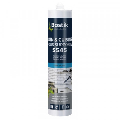 Mastic S545 Bain Cuisine Tous supports BOSTIK Gris Béton - 30615840