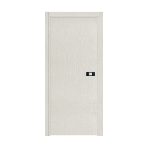 Bloc-porte pose fin de chantier collection premium miro avec poignée exclusive noire, h.204 x l.73 cm, aspect textile perle, réversible