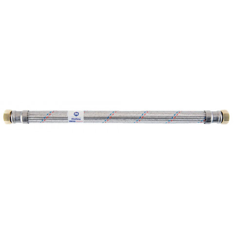 Flexible sanitaire 70cm ff 20x27 dn19 tresse/douille inox 1p