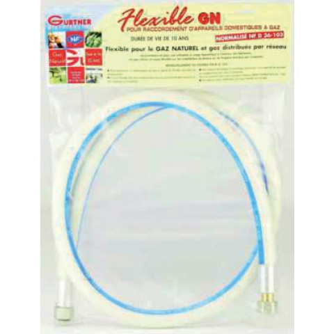 Flexible gaz caoutchouc nf 10 ans gaz naturel  ff 15x21 - Longueur au choix