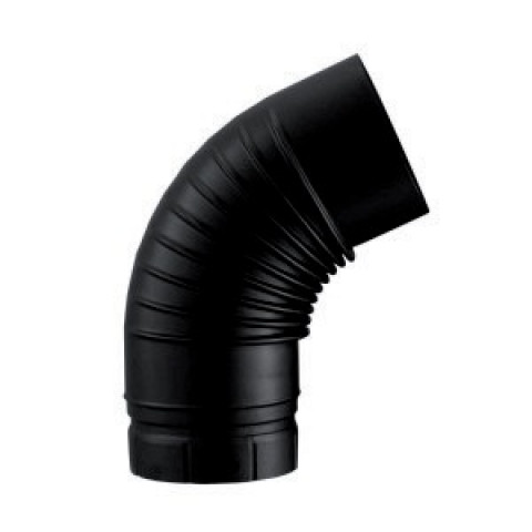 Coude emaille plisse 65 degres noir mat 150