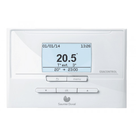Thermostat programmation saunier duval exacontrol e7/c filaire à régulation