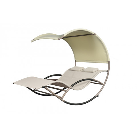 Chaise relax duo cocoon - prosolis - crème - 180x138x165cm