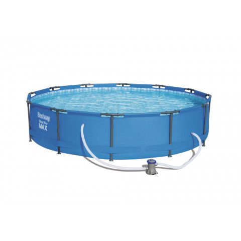 Kit piscine ronde steel pro max - bestway - 3.66m x 76cm - livré avec pompe de filtration + cartouche de filtration