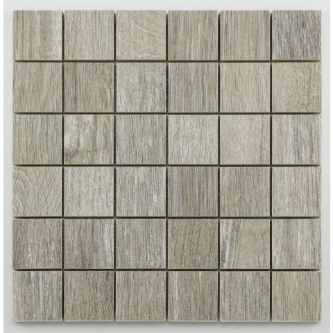 Mosaïque antidérapante céramique wood - 29.8x29.8cm - oak grey