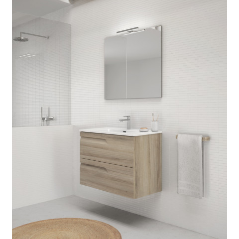 Meuble ancomalin 80cm 2 tiroirs - anconetti - beige nature