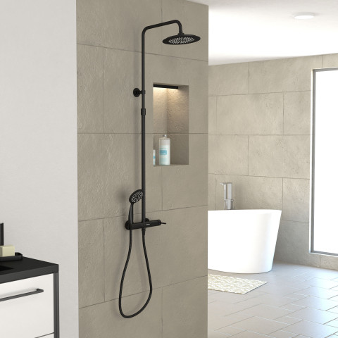Colonne de douche mécanique 133x28x52 molly black Aurlane - COL060