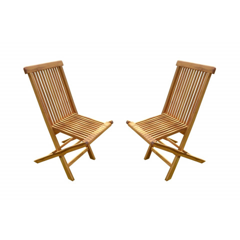 Lot de 2 chaises pliantes jumak teck huilé