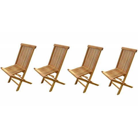 Lot de 4 chaises pliantes jumak teck huilé