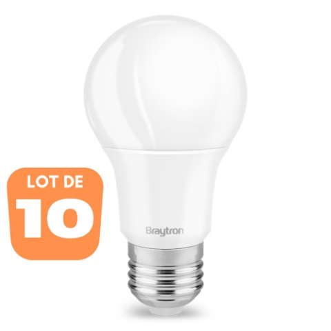 Lot de 10 ampoules led e27 dimmables a60 10w e27 4000k