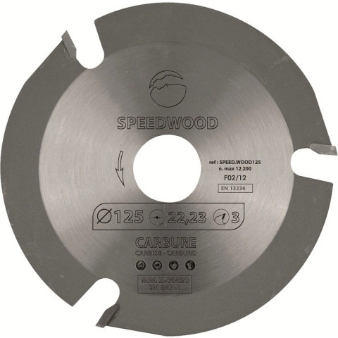SPEEDWOOD125 Disque au carbure - Diamètre : 125 mm 