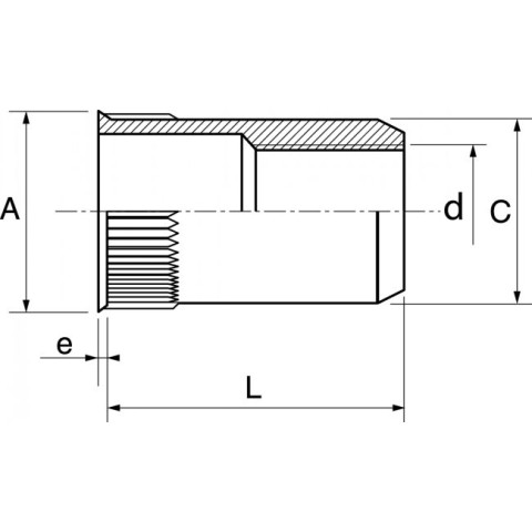 Boite de 50 écrou cranté à sertir ACTON tête affleurante inox A2 - Ø6 mm - 626336