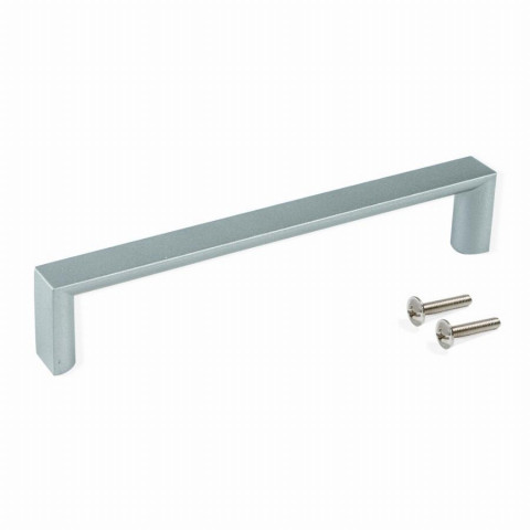 Poignée pour meuble Fuji EMUCA en zamak finition gris métallisé avec entraxe 128 mm - 9354025