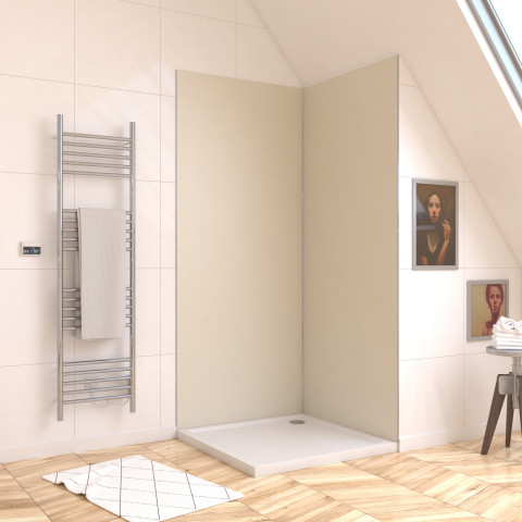 Panneau mural de douche ivoire en aluminium - 90 x 210 cm - wall'it ivoire 90 Aurlane - FAC704