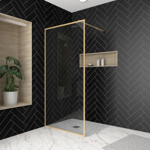 Paroi de douche - cadre et bras aluminium - Dimensions et couleur du cadre au choix
