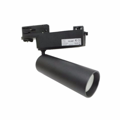 Spot led sur rail 30w binaire triphasé noir - couleur eclairage au choix