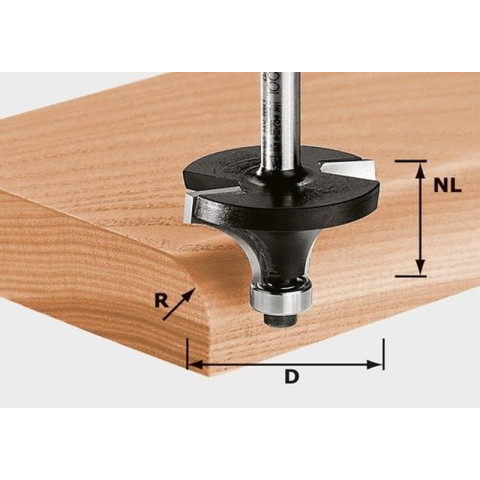 Fraise à moulurer HW avec queue de 8mm FESTOOL HW S8 D16,7/R2 KL - 491009