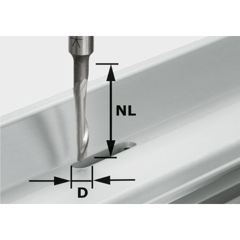 Fraise aluminium HS avec queue de 8mm FESTOOL HS S8 D5/NL23 - 491036