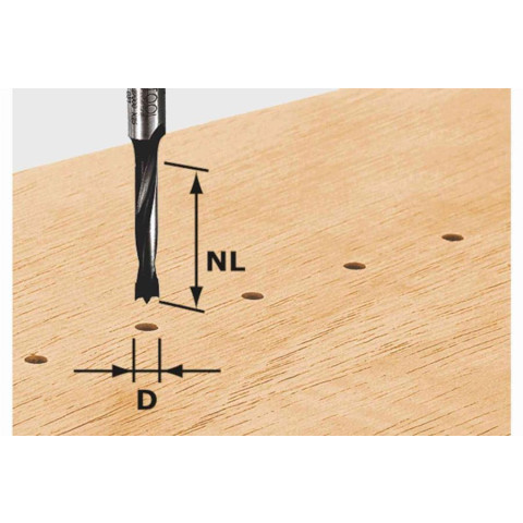 Fraise pour tourillons HW avec queue de 8mm FESTOOL HW S8 D5/30 Z - 491066
