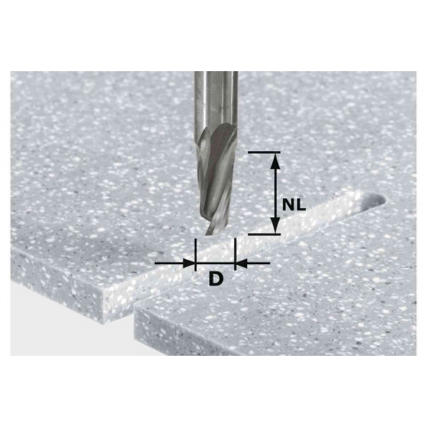 Fraise à rainurer hélicoïdale avec queue de 12 mm festool hw d12/27 ss s12 - 492654