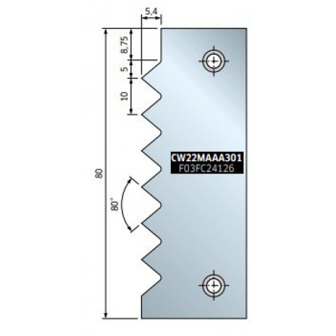 Plaquette 80x29x3 - F03FC24126 -CW22MAAA301