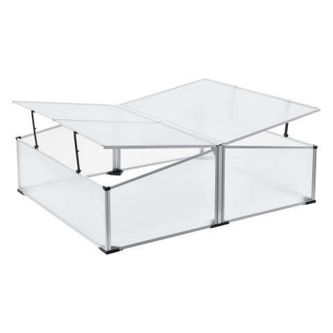 Serre châssis de jardin mossel double relevable 100 x 120 x 40 cm polycarbonate helloshop26 03_0008268