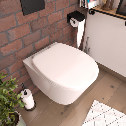 vidaXL Abattant WC à fermeture en douceur Libération rapide Carré -  Accessoires salles de bain et WC - Achat & prix