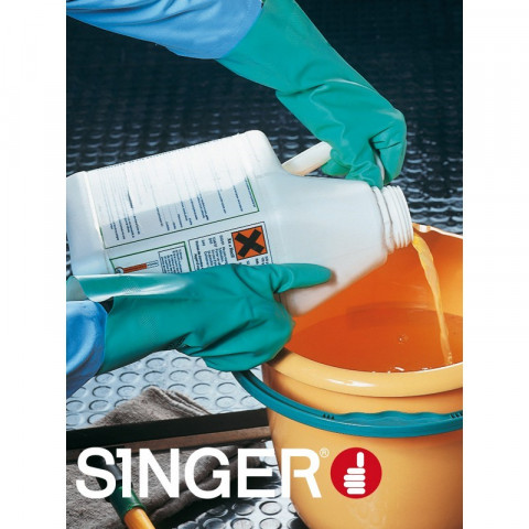 Gants nitrile floqué coton Singer - Traitement sanitized NIT20809 - Taille au choix