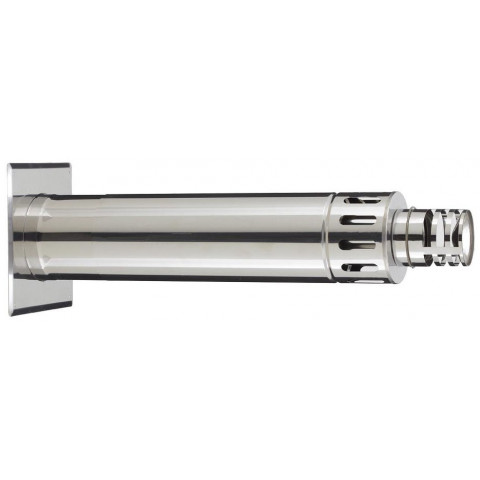 Terminal horizontal inox - PGI pour poêles à Pellets - Diamètre 80/130 - réglable de 42 à 72 cm