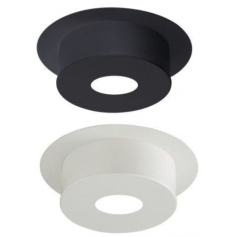 Plaque de finition pour conduit isolé inox/galva pour poêle à bois - Plaque ronde hauteur 22 cm - diamètre : 130 mm - couleur : BLANC