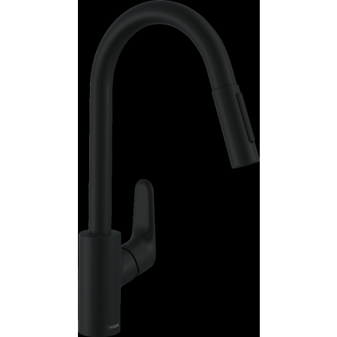 Mitigeur de cuisine HANSGROHE Focus M41 , avec douchette extractible 2 jets noir mat - 31815670