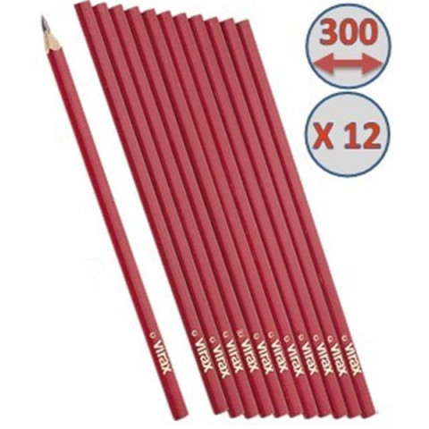 Lot de 12 Crayon de charpentier Virax - L 20 cm
