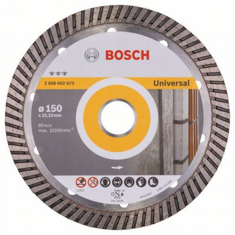 Disque à tronçonner diamanté Best for Universal Turbo 2608602673 - 150 x 22,23 x 2.4 x 12