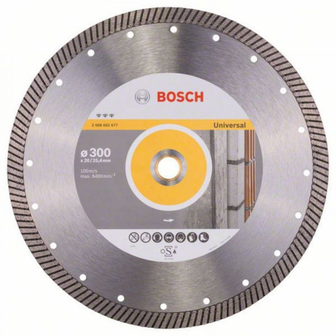 Disque à tronçonner diamanté Best for Universal Turbo 2608602677 - 300 x 20,00/25,40* x 3.0 x 15